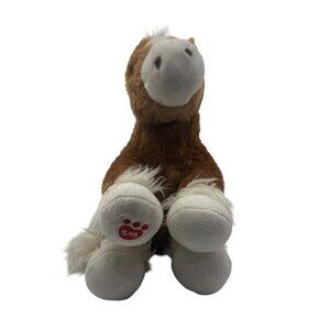 Build A Bear Clydesdale Horse 14" Plush Soft Toy Chestnut Brown & White